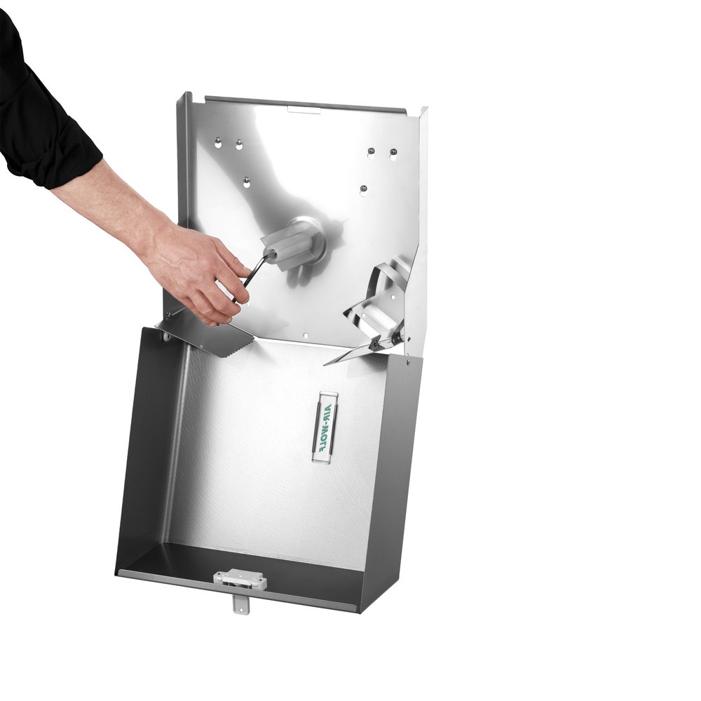 Numéro de l'image du produit 5: Distributeur de papier toilette Duplex Air-Wolf en acier inoxydable brossé