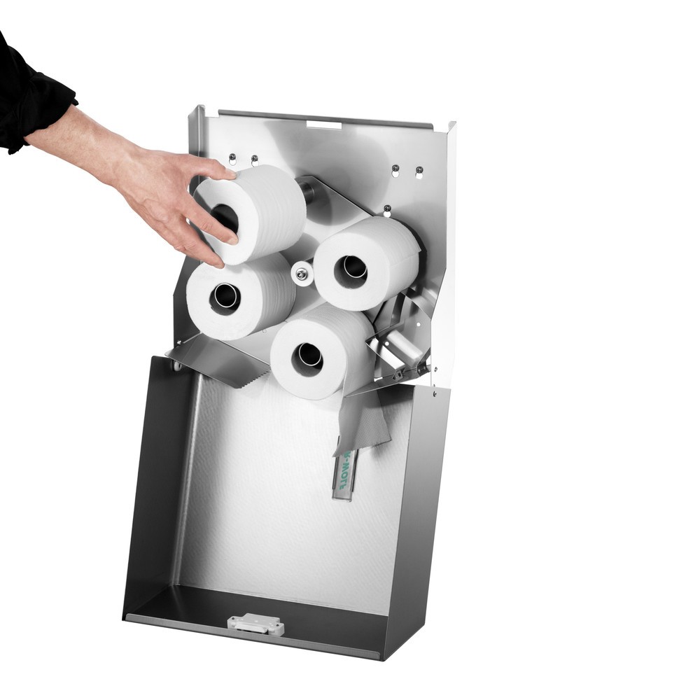 Numéro de l'image du produit 9: Distributeur de papier toilette Duplex Air-Wolf en acier inoxydable brossé
