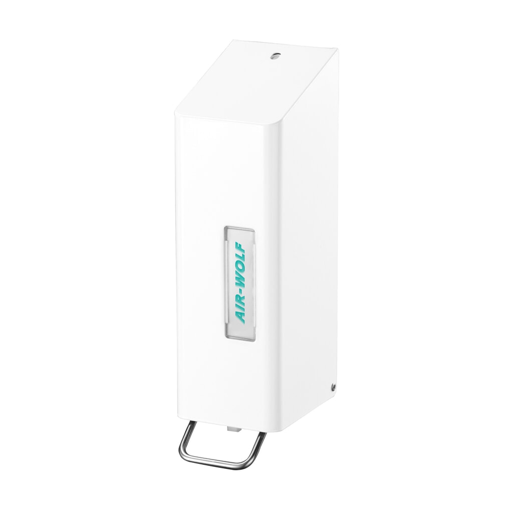 Distributeur de savon et de désinfectant Air-Wolf pour 1 200 ml de lotion lavante pour les mains ou de désinfectant blanc Série Omega Illustration du produit: Distributeur de savon et de désinfectant Air-Wolf pour 1 200 ml de lotion lavante pour les mains ou de désinfectant blanc Série Omega