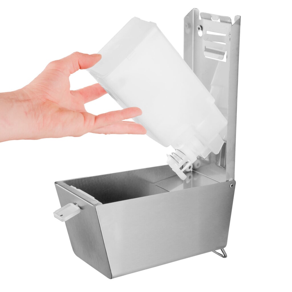 Distributeur de savon et de désinfectant Air-Wolf pour 600 ml de lotion lavante pour les mains ou de désinfectant N° de l'image du produit 2 : Distributeur de savon et de désinfectant Air-Wolf pour 600 ml de lotion lavante pour les mains ou de désinfectant