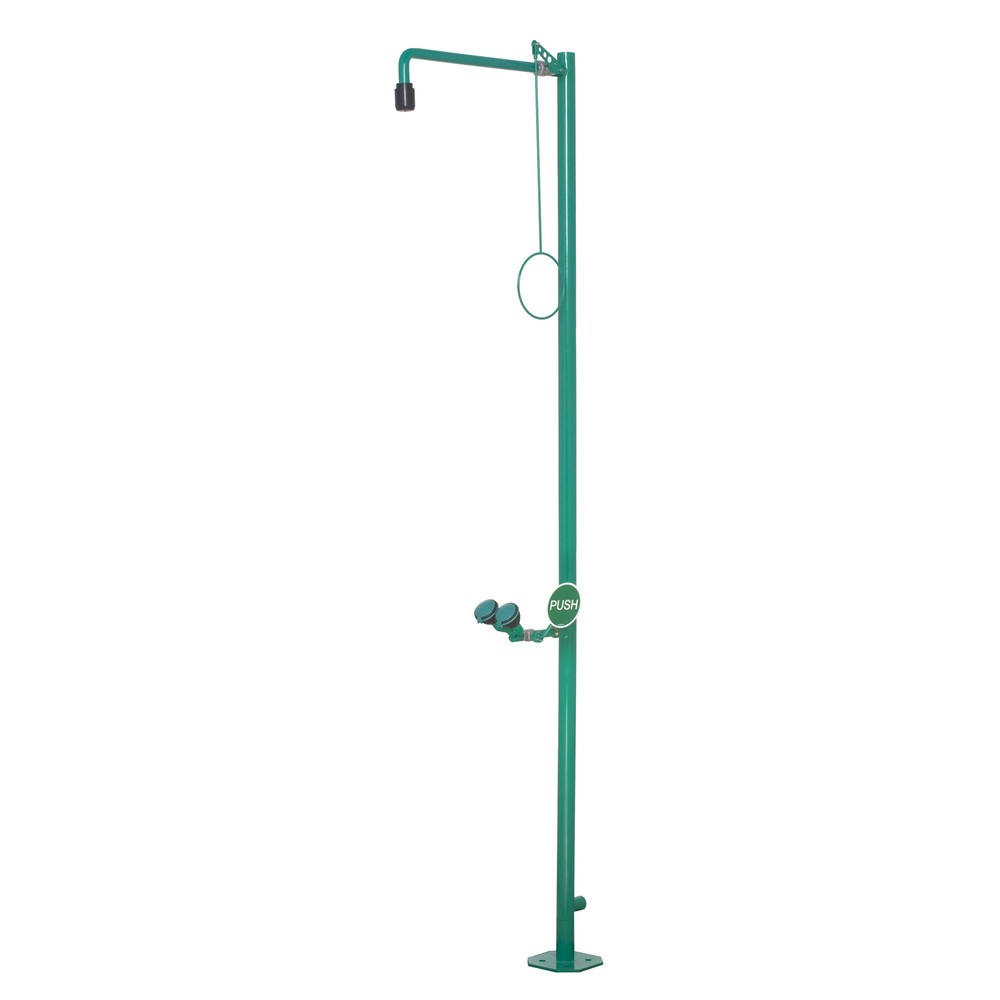 Numéro de l'image du produit 1: Douche de secours corporelle B-Safety ClassicLine avec douchette oculaire, pour montage au sol