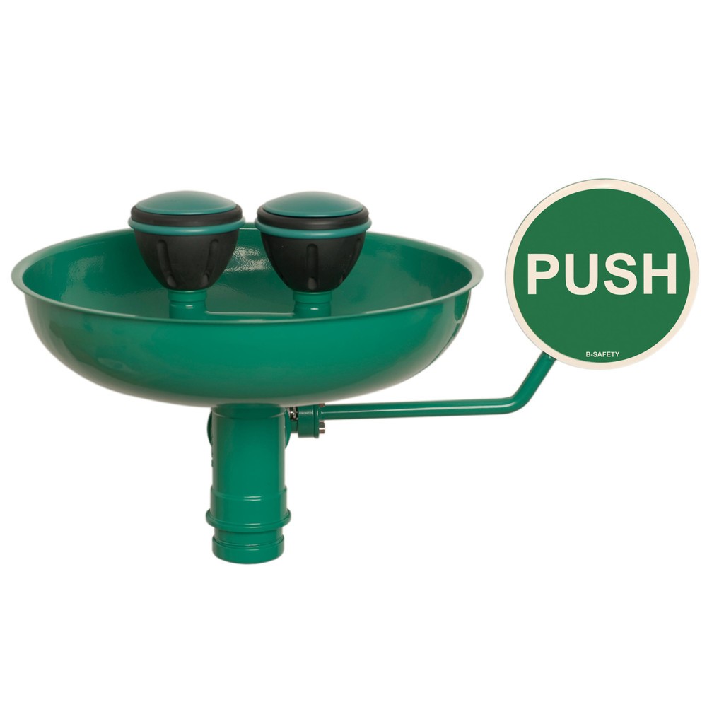 Numéro de l'image du produit 1: Douche oculaire de sécurité B-Safety ClassicLine, cuvette de récupération, montage mural