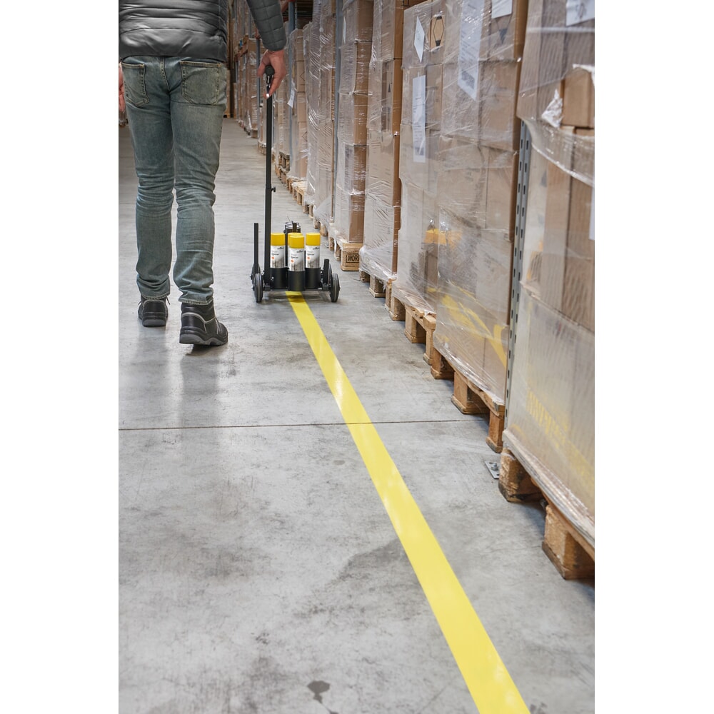 N° de l'image du produit 3 : DURABLE spray de peinture de marquage au sol DURALINE®, intérieur et extérieur, 750 ml, jaune