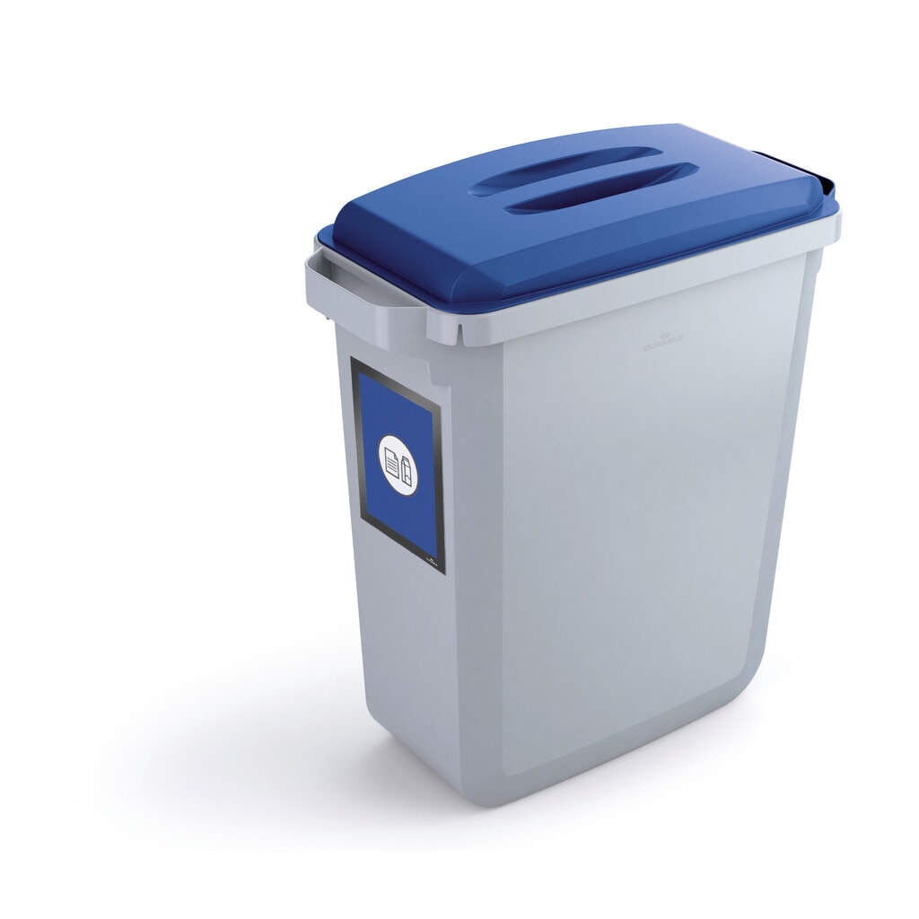 DURABLE Conteneur à déchets DURABIN® 60L avec couvercle + cadre d’affichage DURAFRAME®, bleu N° de l'image du produit 2 : DURABLE Conteneur à déchets DURABIN® 60L avec couvercle + cadre d’affichage DURAFRAME®, bleu