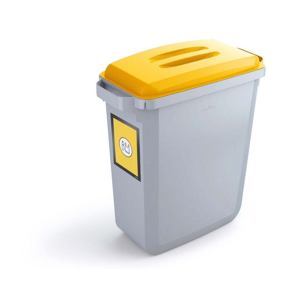 Numéro de l'image du produit 3: DURABLE Conteneur à déchets DURABIN® 60L avec couvercle + cadre d’affichage DURAFRAME®, jaune