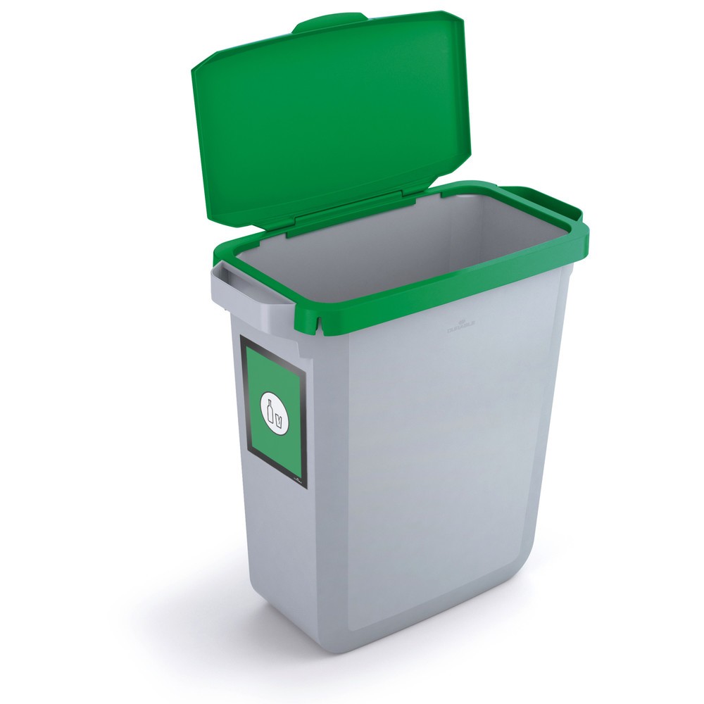 Numéro de l'image du produit 7: DURABLE Conteneur à déchets DURABIN® 60L avec couvercle rabattable + cadre d’affichage DURAFRAME®, vert