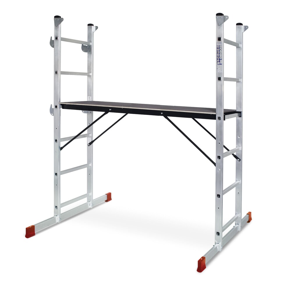 Échafaudage à échelle HEMMDAL en aluminium 3-en-1, capacité de charge 135 kg Illustration du produit: Échafaudage à échelle HEMMDAL en aluminium 3-en-1, capacité de charge 135 kg