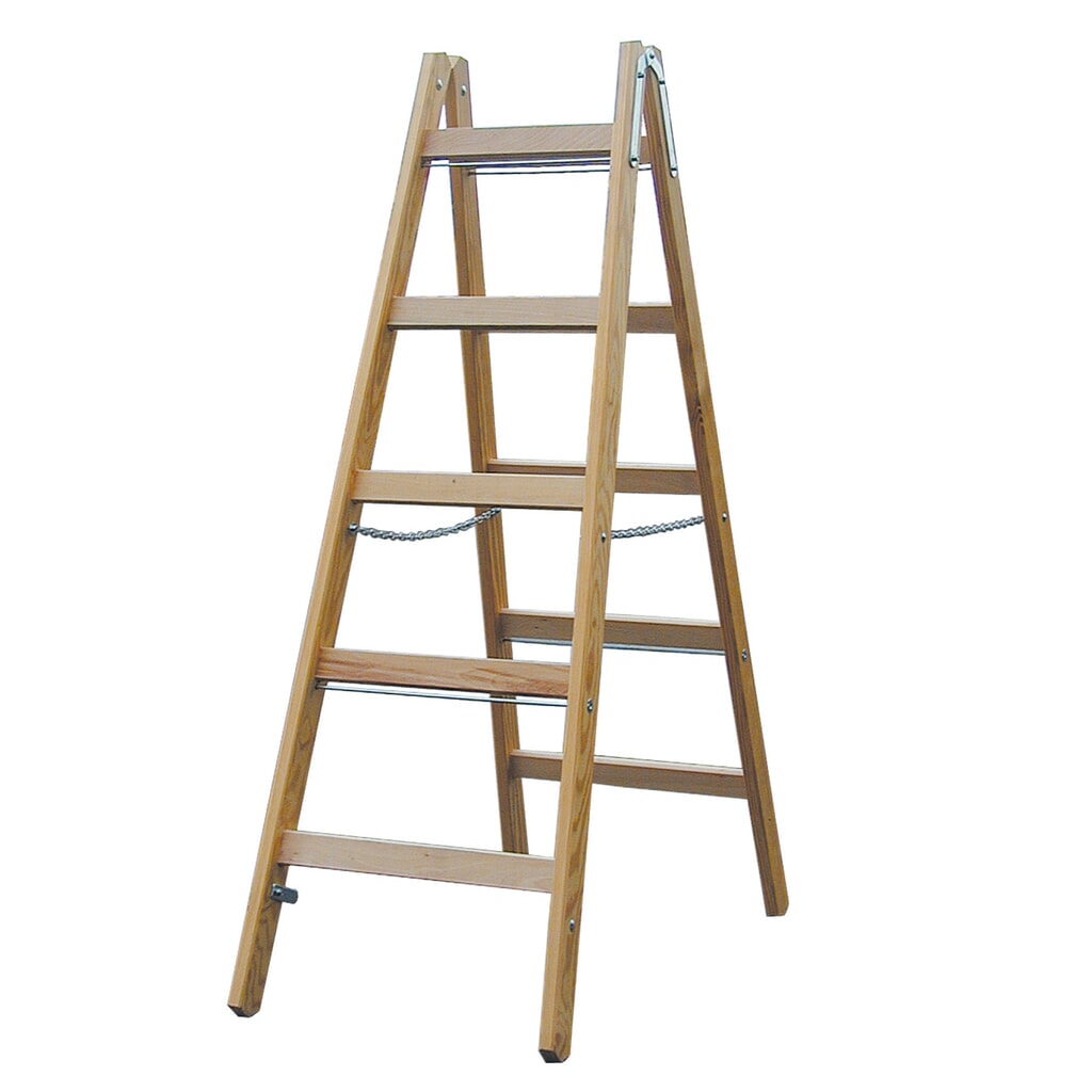 N° de l'image du produit 1 : Échelle à barreaux en bois KRAUSE®, accessible des deux côtés, hauteur déployée 0,50 m