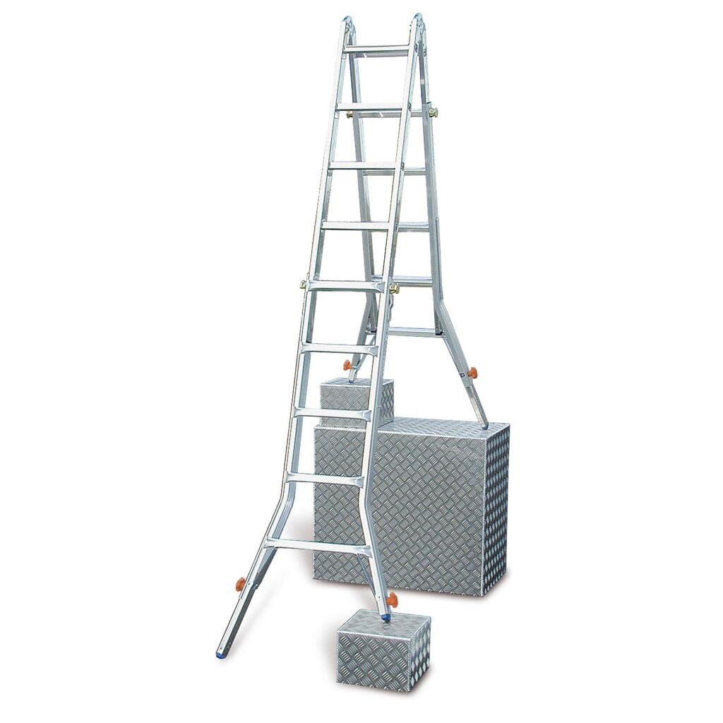 N° de l'image du produit 1 : Échelle télescopique articulée KRAUSE® avec 4 rallonges intégrées, longueur max. 4,20 m