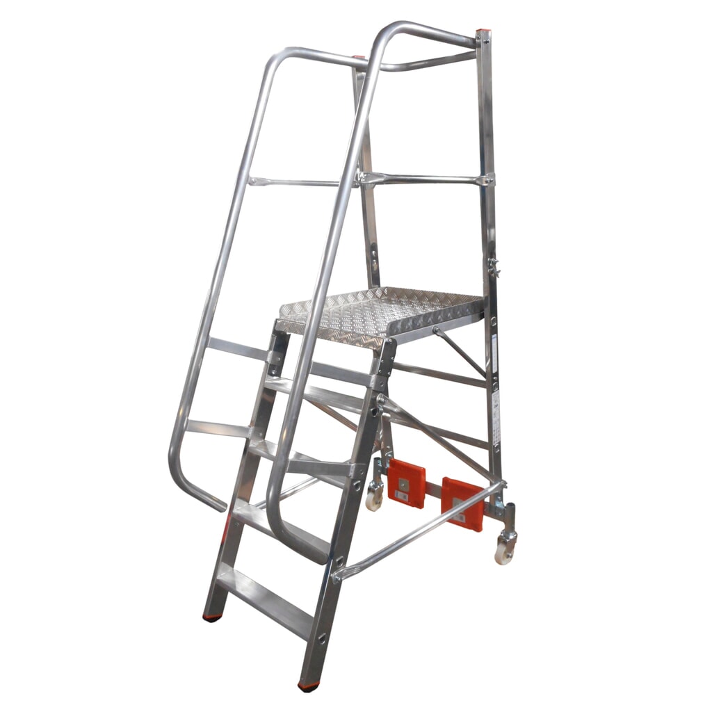 N° de l'image du produit 1 : KRAUSE® Échelle à plateforme STABILO Vario, lestage 20 kg, hauteur déployée 1,10 m
