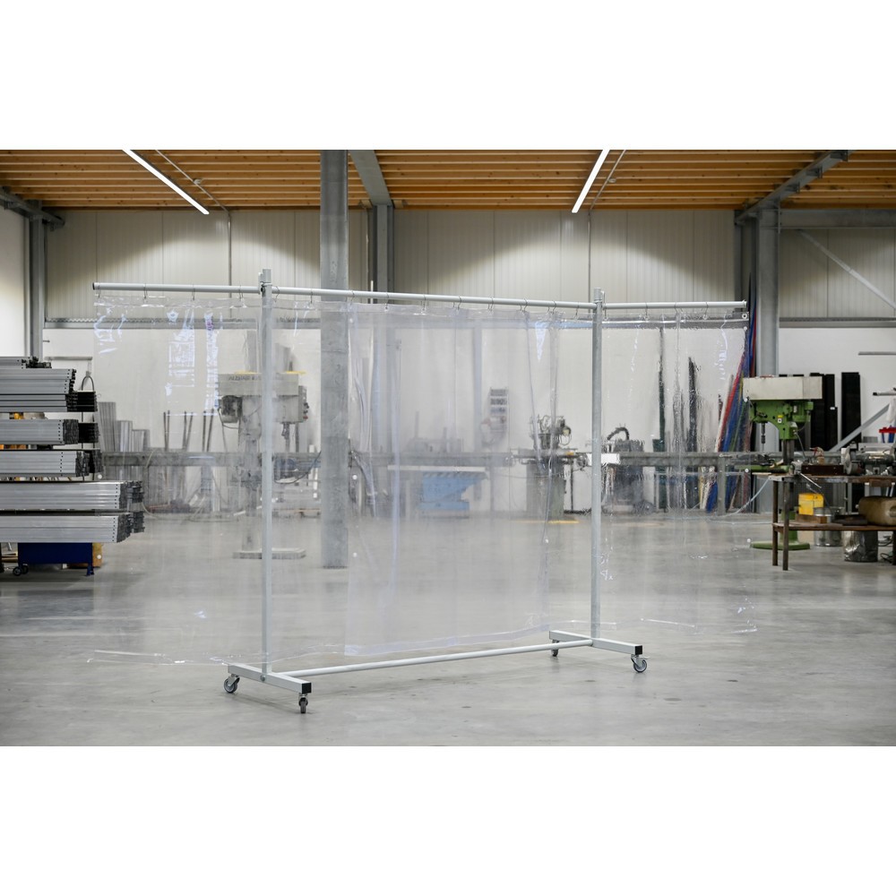 Numéro de l'image du produit 2: Écran de protection mobile à pans orientables, en 3 parties, bâche 0,4 mm, transparent