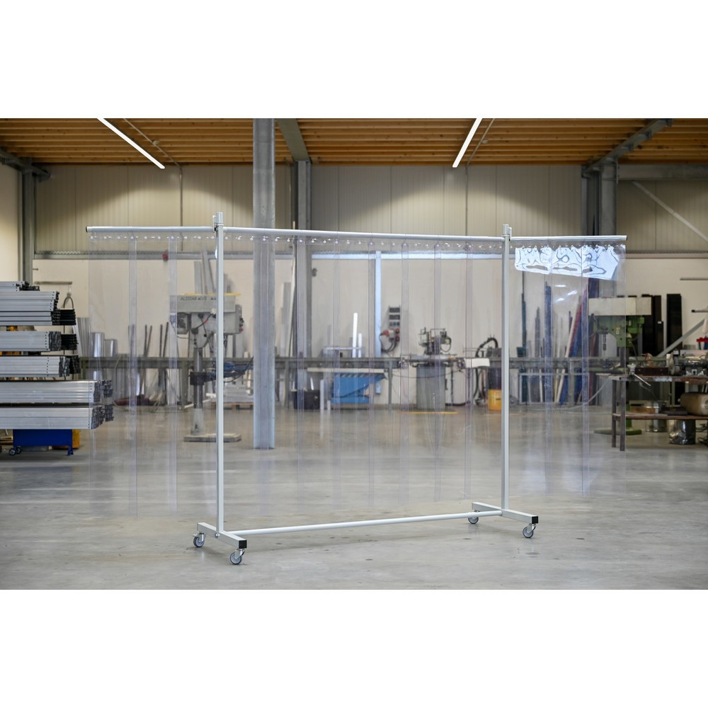 Numéro de l'image du produit 2: Écran de protection mobile à pans orientables, en 3 parties, lamelles 2 mm, gris/argent