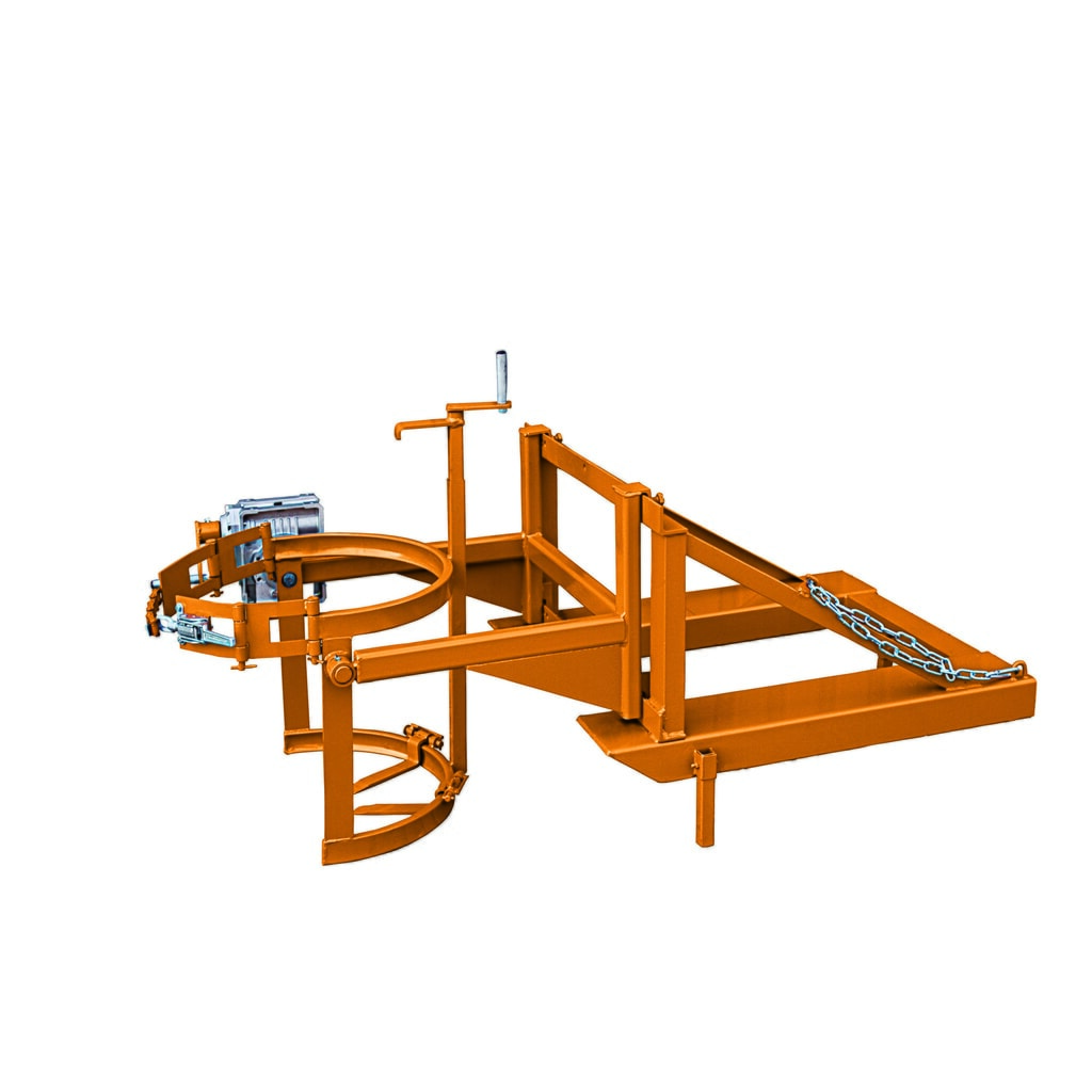 Eichinger® Basculeur de fûts, manivelle, 1 x fût orangé pur Illustration du produit: Eichinger® Basculeur de fûts, manivelle, 1 x fût orangé pur