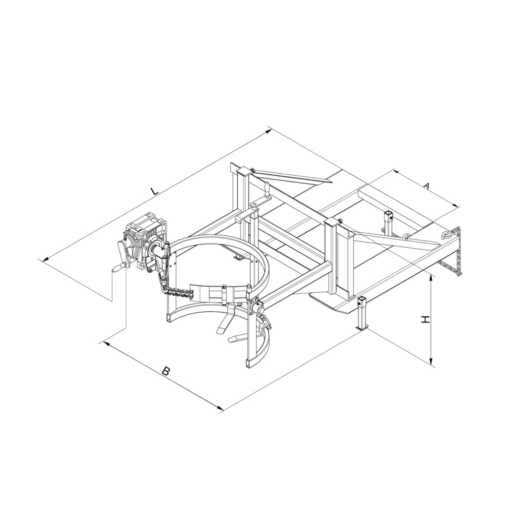 N° de l'image du produit 2 : Eichinger® Basculeur de fûts, manivelle, 1 x fût orangé pur