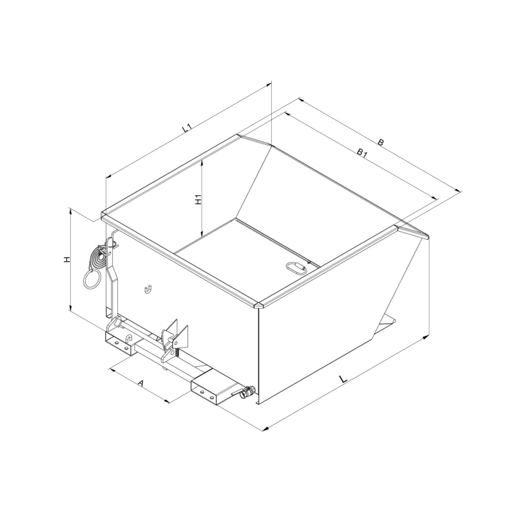 N° de l'image du produit 3 : Eichinger® Benne à copeaux à fond en tôle perforée et robinet de vidange, 1500 kg, 1500 litres, orangé pur