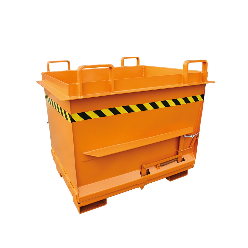 Illustration du produit: Eichinger® Benne à fond basculant en version conique, 1500 kg, 750 litres orangé pur