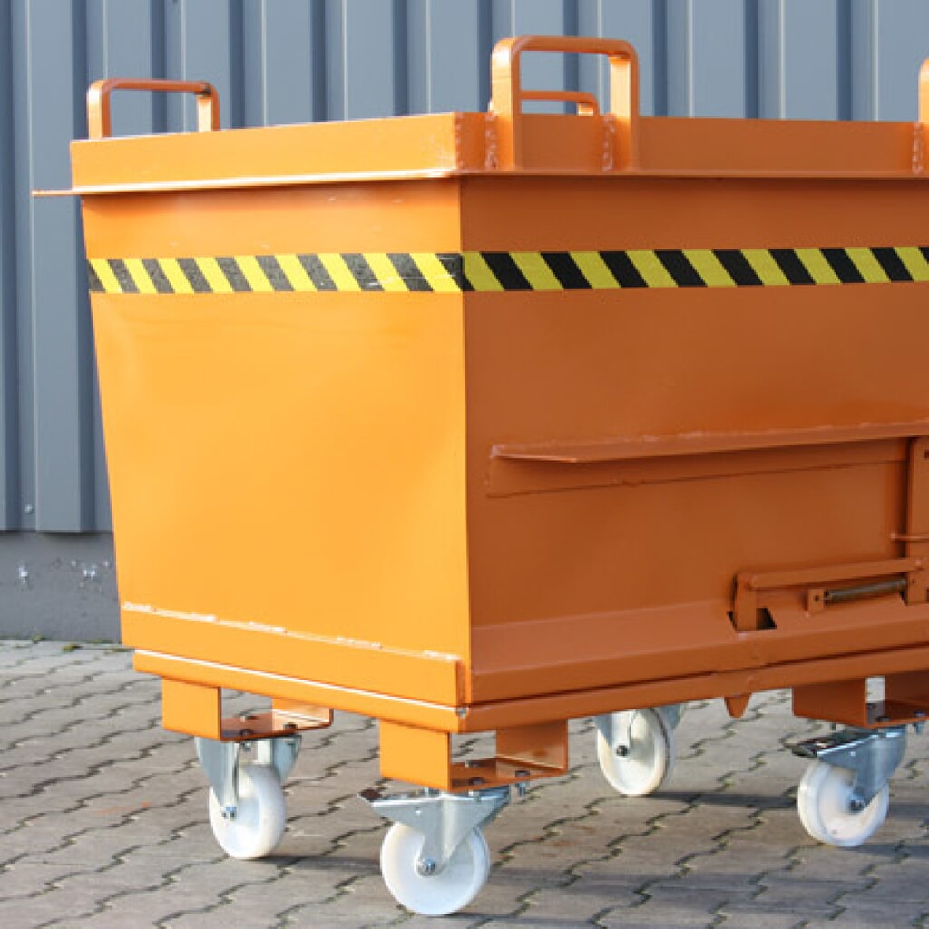 Eichinger® Benne à fond basculant en version conique, 2 000 kg, 1 000 litres bleu gentiane N° de l'image du produit 3 : Eichinger® Benne à fond basculant en version conique, 2 000 kg, 1 000 litres bleu gentiane