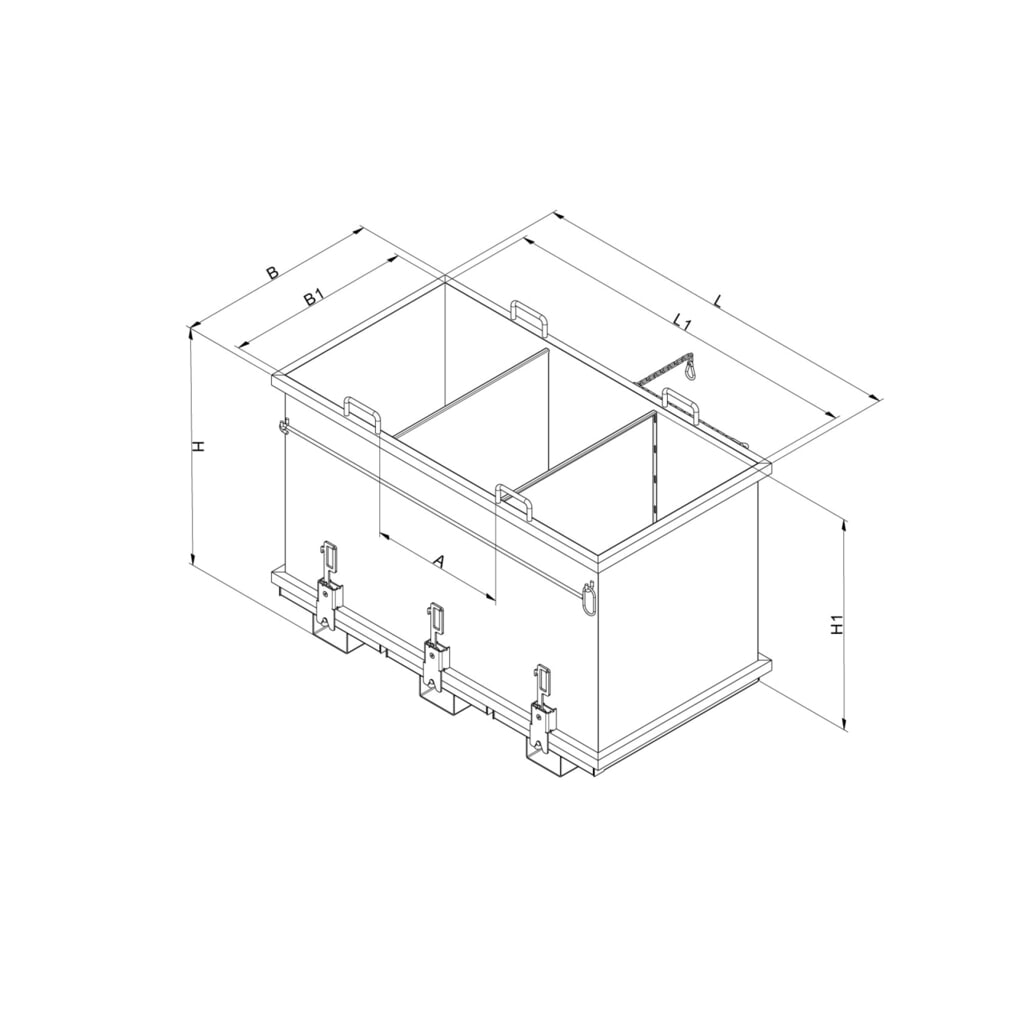 Eichinger® Benne à fond basculant, Système de tri, 3x600 litres orangé pur N° de l'image du produit 3 : Eichinger® Benne à fond basculant, Système de tri, 3x600 litres orangé pur