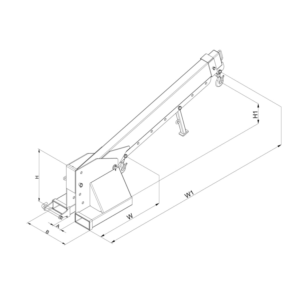 Eichinger® Bras de grue télescopique et réglable en hauteur, 2 500 kg, orangé pur N° de l'image du produit 3 : Eichinger® Bras de grue télescopique et réglable en hauteur, 2 500 kg, orangé pur