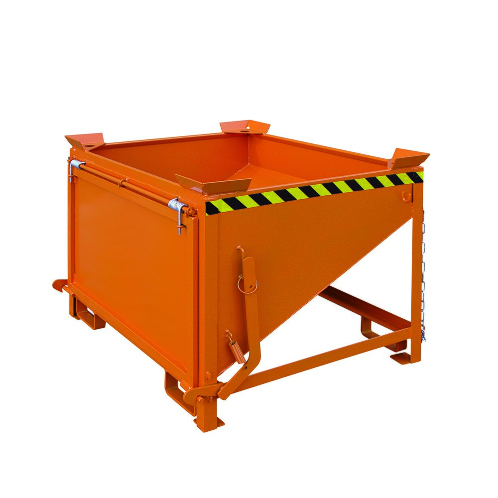 N° de l'image du produit 1 : Eichinger® Conteneur silo avec clapet de déversement de grande surface, 400 litres orangé pur