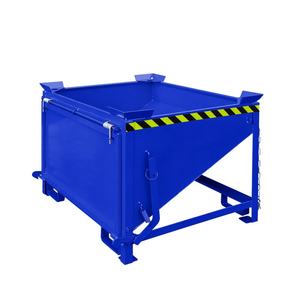Illustration du produit: Eichinger® Conteneur silo avec clapet de déversement de grande surface, 300 litres bleu gentiane