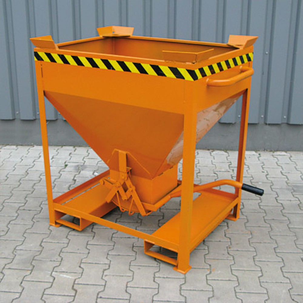 Numéro de l'image du produit 2: Eichinger® Conteneur silo entrées de fourche et œillets de grue, sortie centrale commandé par levier, 300 litres, bleu gentiane