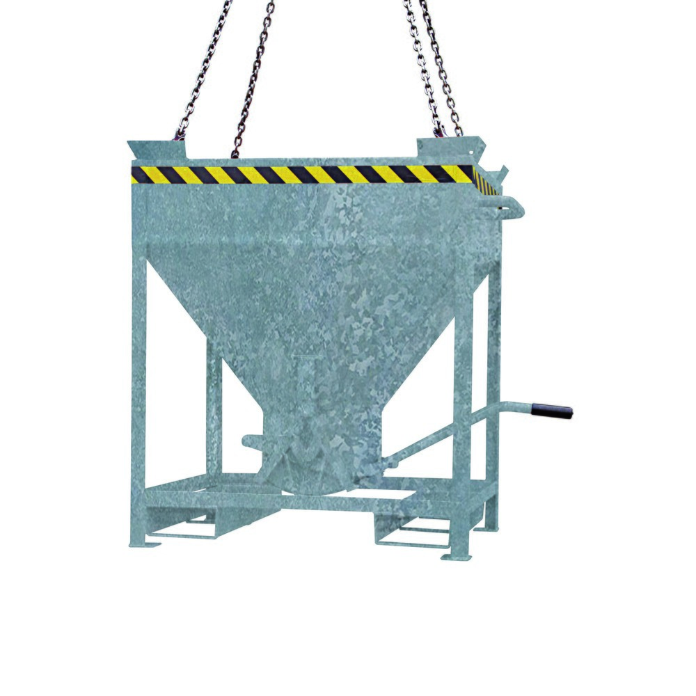 Numéro de l'image du produit 1: Eichinger® Conteneur silo entrées de fourche et œillets de grue, sortie centrale commandé par levier, 300 litres, galvanisé à chaud