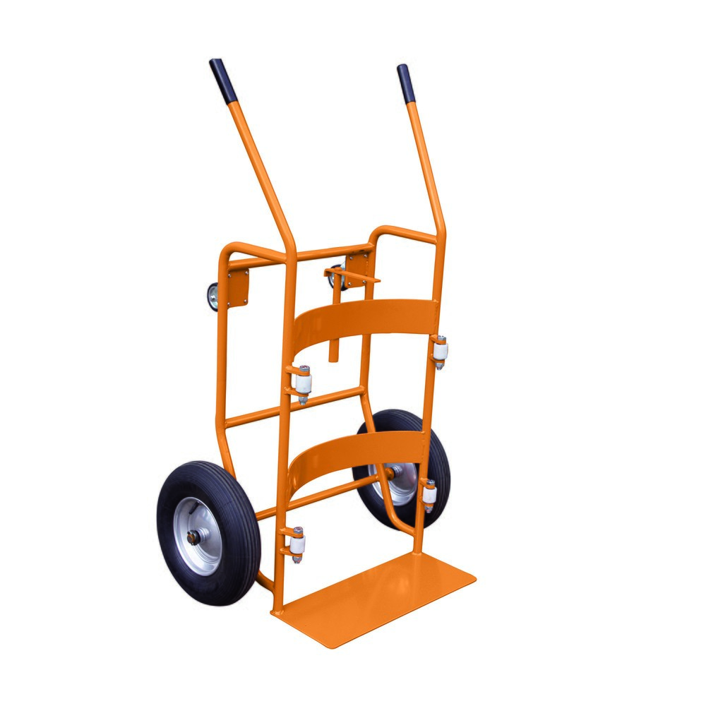 Numéro de l'image du produit 1: Eichinger® Diable basculeur de fût à pneus gonflables et 2 roues supplémentaires, orangé pur