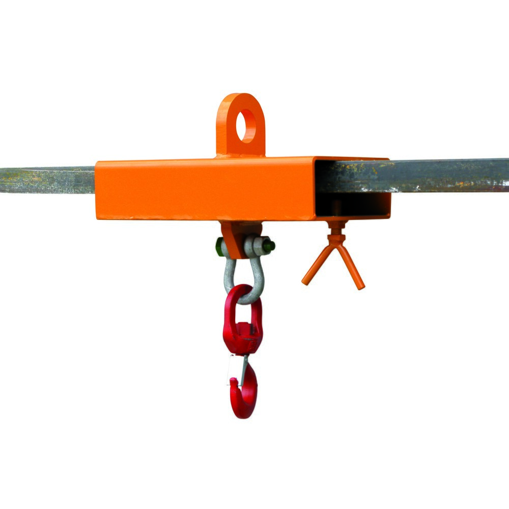 N° de l'image du produit 1 : Eichinger® Rehausse de chariot pour crochet de levage pour 1 bras, 1 000 kg, orangé pur