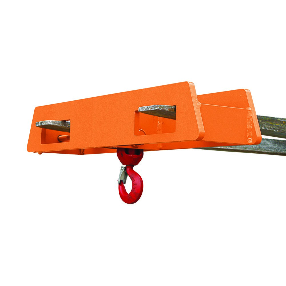 Numéro de l'image du produit 1: Eichinger® Rehausse de chariot pour crochet de levage sur deux bras de fourche, 2 500 kg, orangé pur