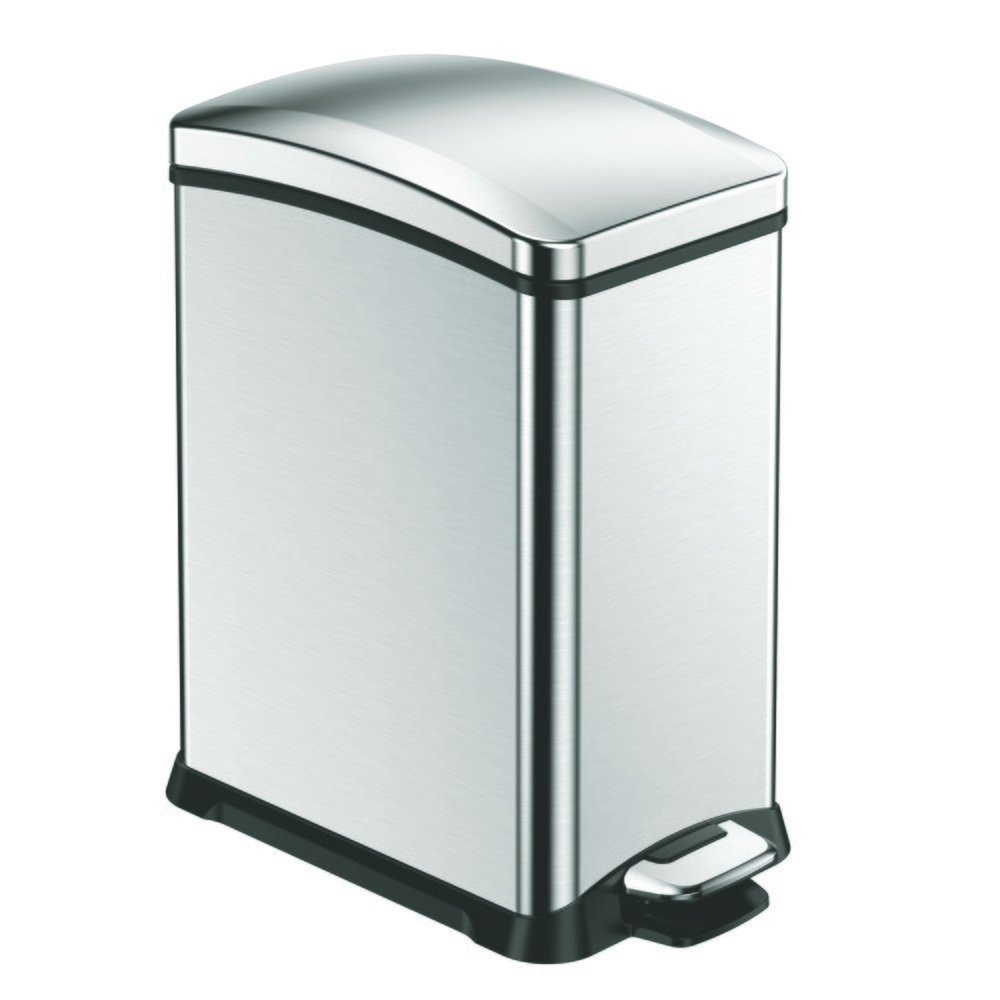 Numéro de l'image du produit 1: EKO Poubelle à pédale New Rejoice, 15 litres, acier inoxydable mat