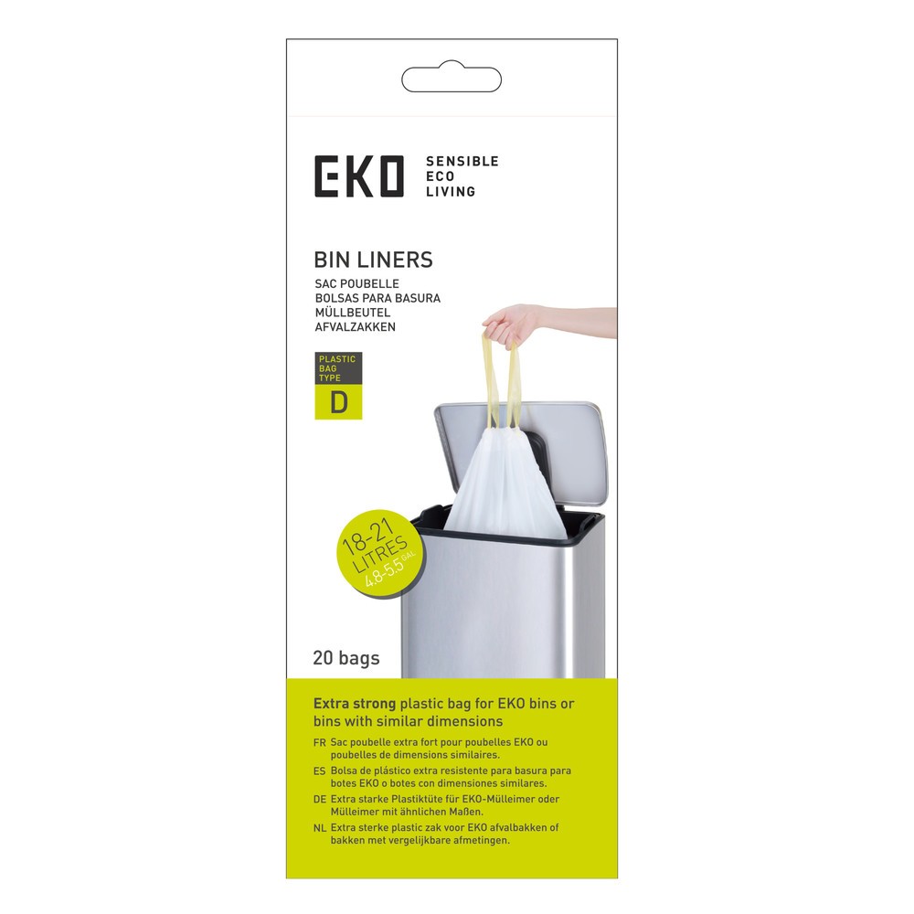 N° de l'image du produit 1 : EKO Sacs poubelle, blanc, 21 litres, 420 pcs/UV