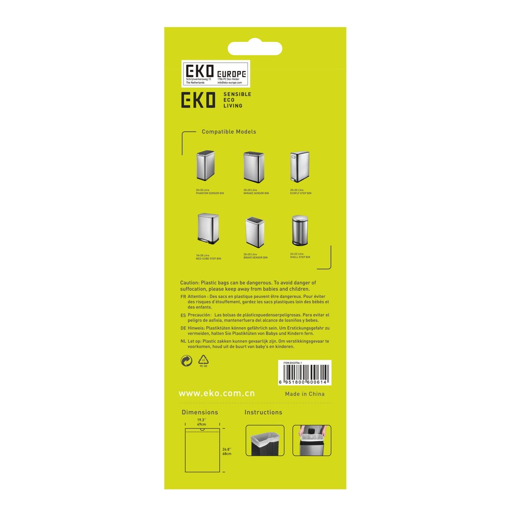 Numéro de l'image du produit 3: EKO Sacs poubelle, blanc, 28 litres, 420 pcs/UV