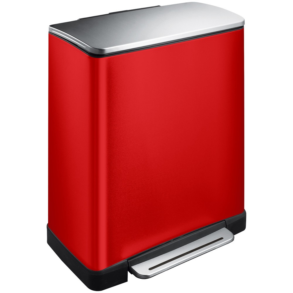 Illustration du produit: Poubelle à pédale E-Cube EKO, 1 x 28 + 1 x 18 litres, rouge