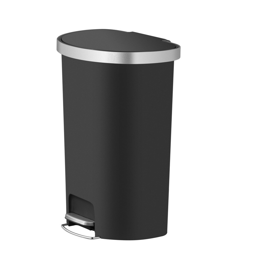 Illustration du produit: EKO Poubelle à pédale Hana, semi-circulaire, 55 litres, noir