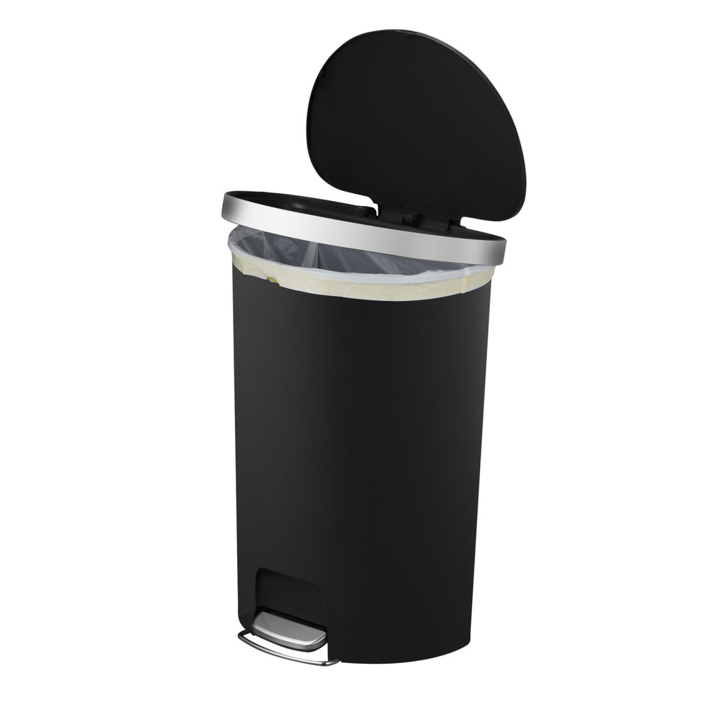 Numéro de l'image du produit 3: EKO Poubelle à pédale Hana, semi-circulaire, 55 litres, noir