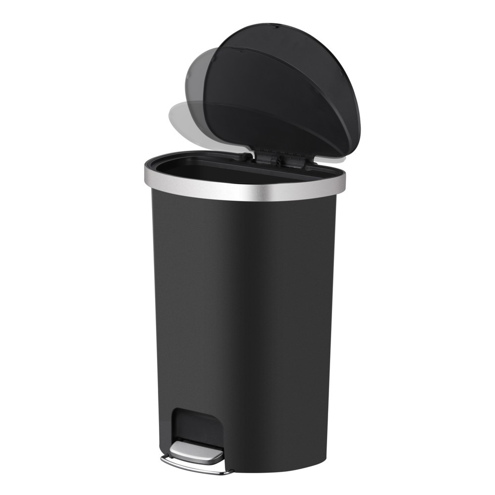 Numéro de l'image du produit 4: EKO Poubelle à pédale Hana, semi-circulaire, 55 litres, noir