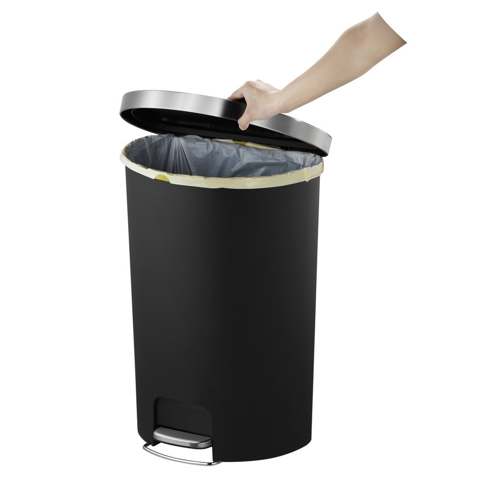 Numéro de l'image du produit 7: EKO Poubelle à pédale Hana, semi-circulaire, 55 litres, noir