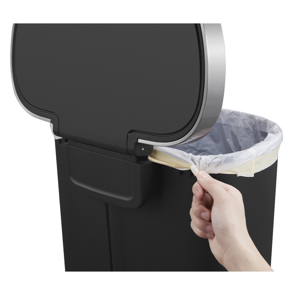 Numéro de l'image du produit 8: EKO Poubelle à pédale Hana, semi-circulaire, 55 litres, noir