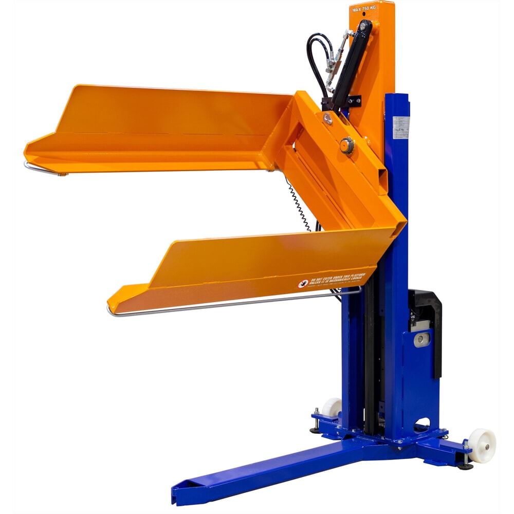 Illustration du produit: Élévateur à palettes électro-hydraulique EdmoLift® avec fonction d’inclinaison, capacité de charge 750 kg
