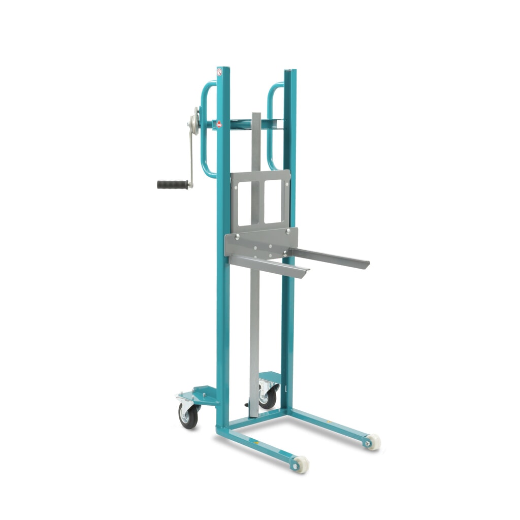 Élévateurs de matériaux à manivelle Ameise® avec dispositif de prise à fourche, pneumatiques en TPE Illustration du produit: Élévateurs de matériaux à manivelle Ameise® avec dispositif de prise à fourche, pneumatiques en TPE