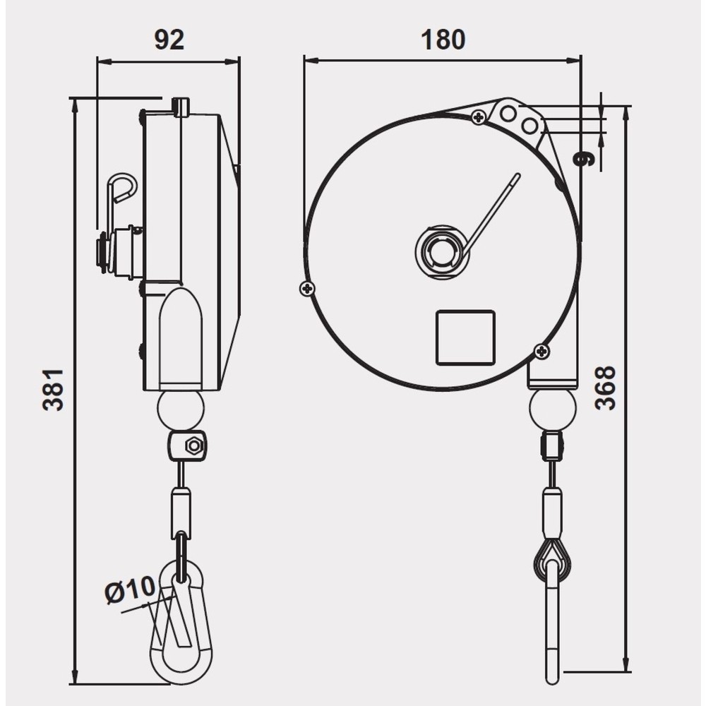 Numéro de l'image du produit 2: Équilibreur à ressort Foodline, extension de câble 2,5 m, capacité de charge 10-14 kg