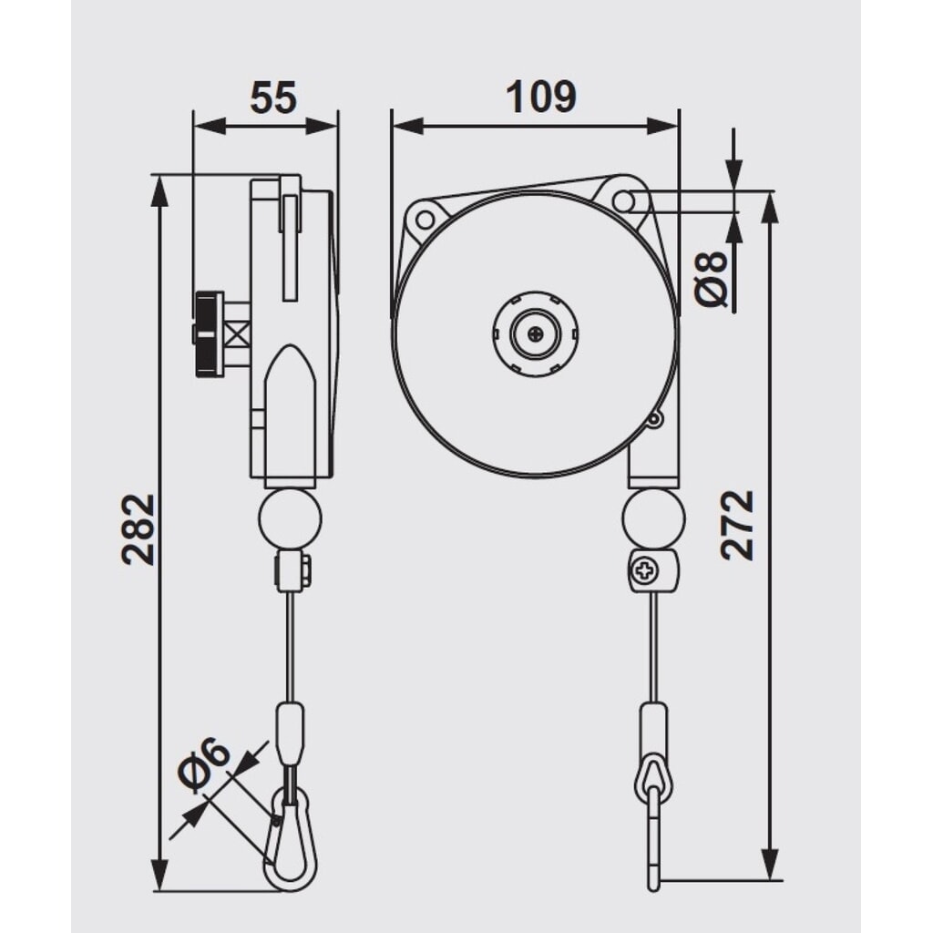 N° de l'image du produit 2 : Équilibreur à ressort Foodline, extension de câble 1,6 m, capacité de charge 0,2-0,5 kg