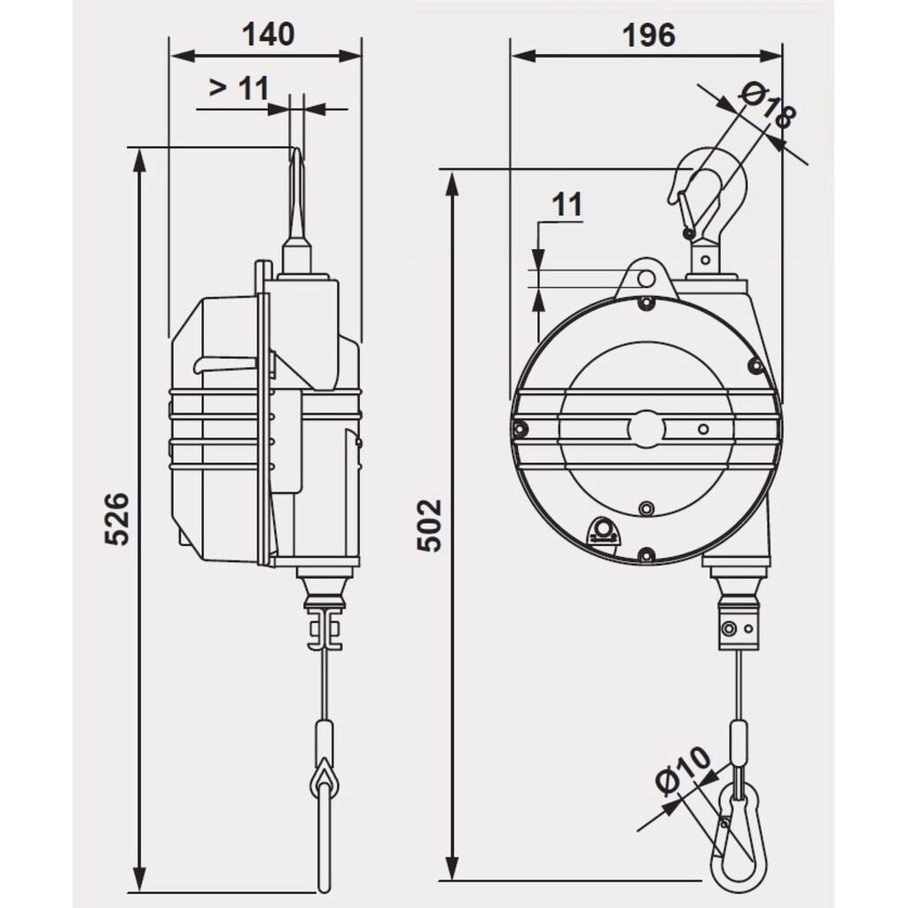 N° de l'image du produit 2 : Équilibreur Foodline, extension de câble 2 m, capacité de charge 4-7 kg