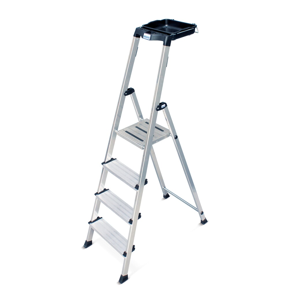N° de l'image du produit 1 : Escabeau à marches KRAUSE®, compact et fonctionnel, hauteur déployée 0,85 m