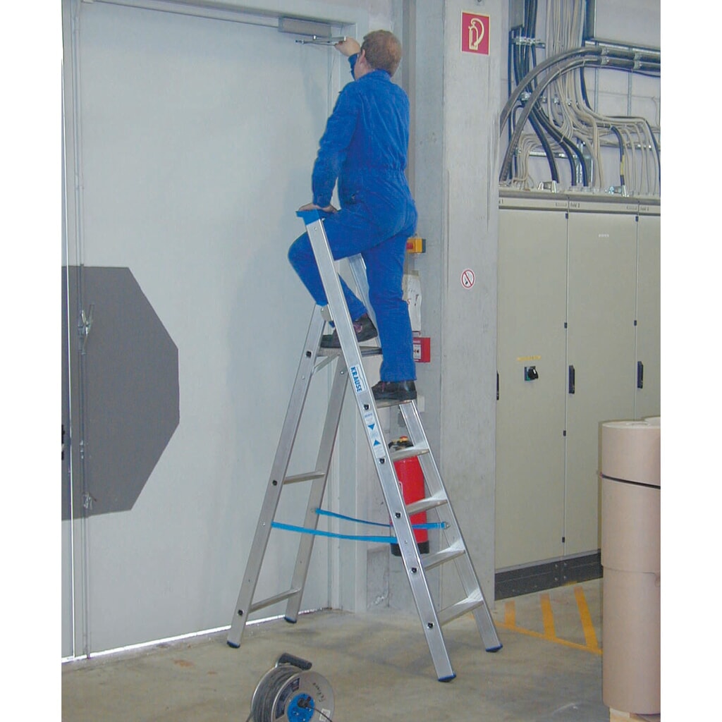 N° de l'image du produit 5 : Escabeau à marches KRAUSE® Profi, accessible d’un seul côté, hauteur déployée 0,95 m
