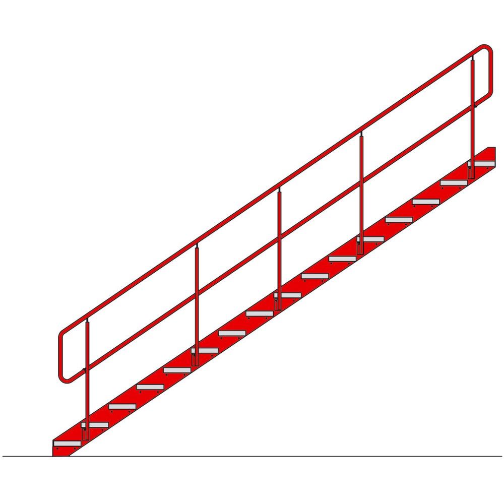 Illustration du produit: Escalier pour système de plates-formes de stockage modulaire, hauteur jusqu’à 3 400 mm, gris clair