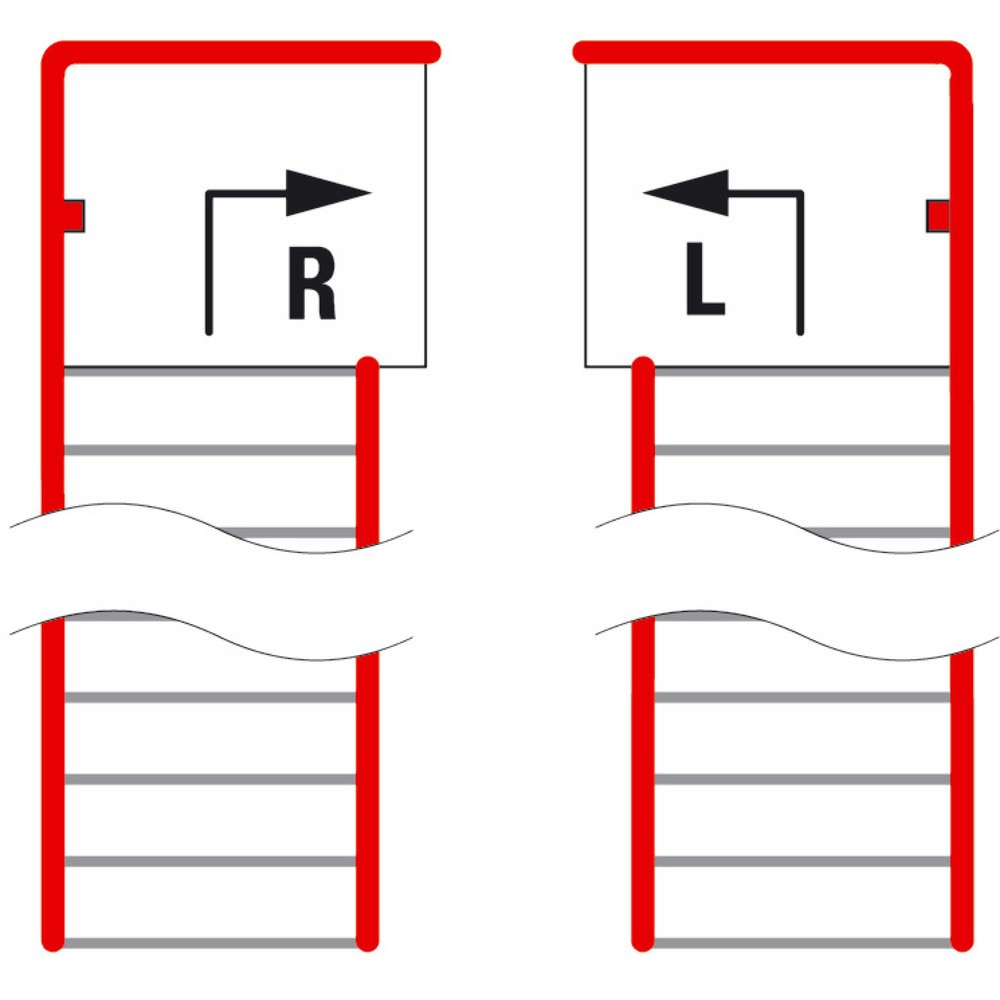 Illustration du produit: Estrade pour système de plates-formes de stockage modulaire, sortie par la droite, gris clair