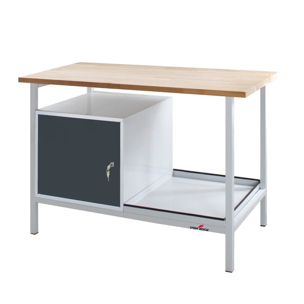 Établi Cube Steinbock®, 1 porte, capacité de charge 300 kg, H x l x P 825 x 1 200 x 600 mm, RAL 7035/7016 Illustration du produit: Établi Cube Steinbock®, 1 porte, capacité de charge 300 kg, H x l x P 825 x 1 200 x 600 mm, RAL 7035/7016
