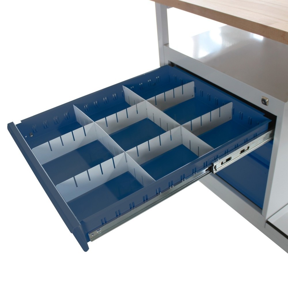 Numéro de l'image du produit 3: Établi Cube Steinbock®, 3 tiroirs, capacité de charge 300 kg, H x l x P 825 x 1 200 x 600 mm, RAL 7035/7016